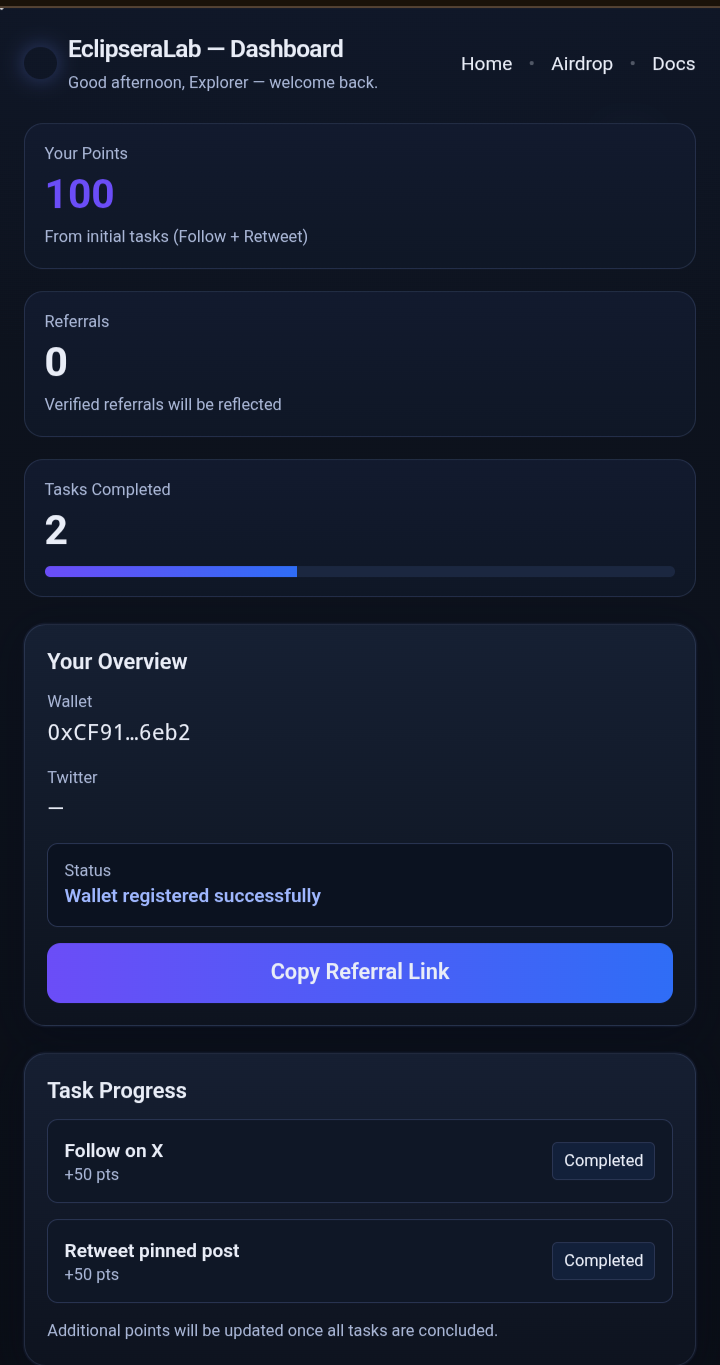 EclipseraLab: Rewards on Base - Farcaster Mini Apps screenshot